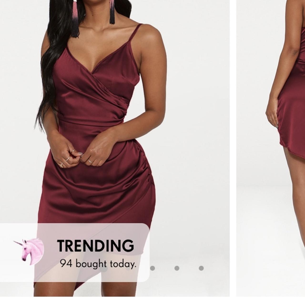 Shape Burgundy Satin Wrap Dress