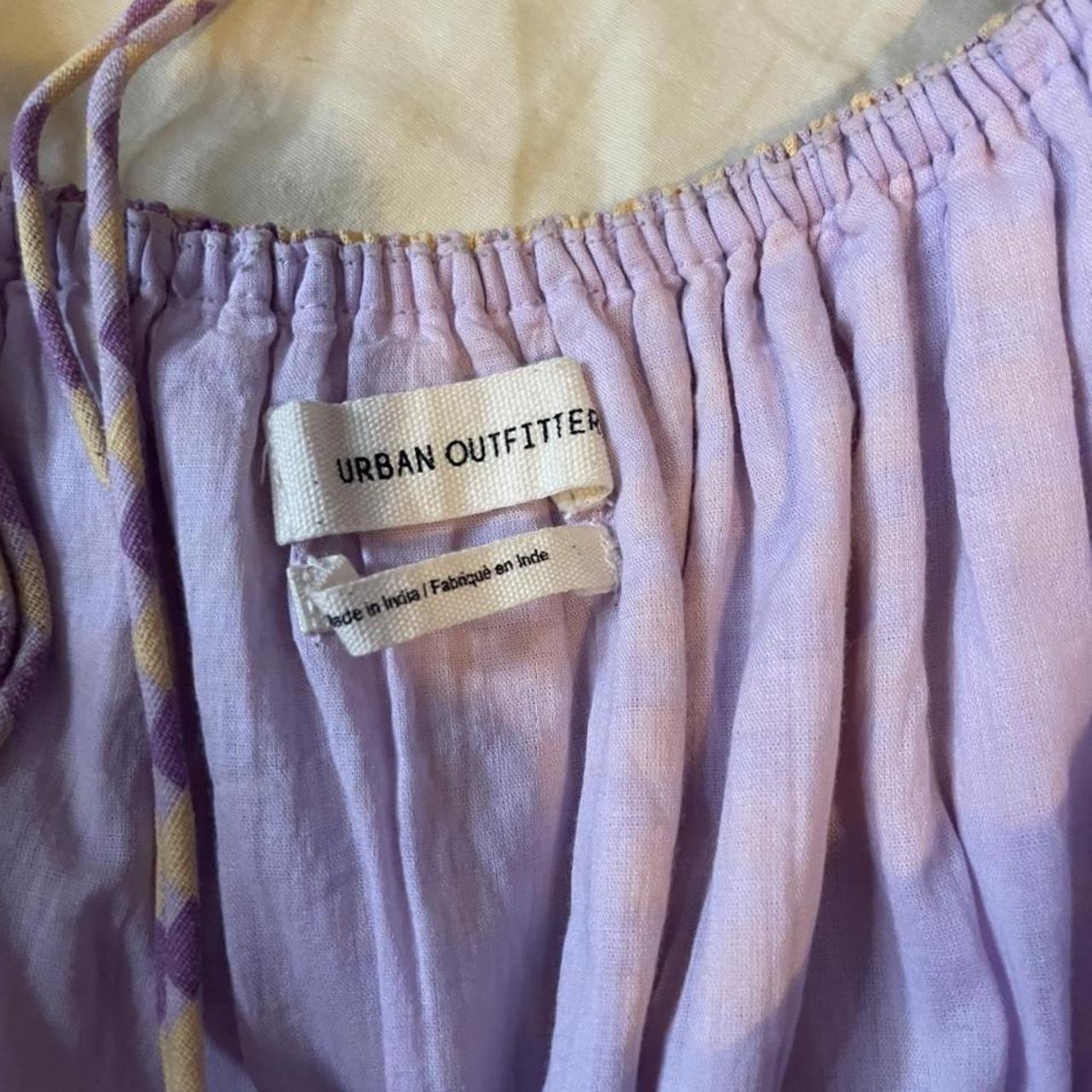 Urban Outfitters Women's Purple and Cream Dress | Depop