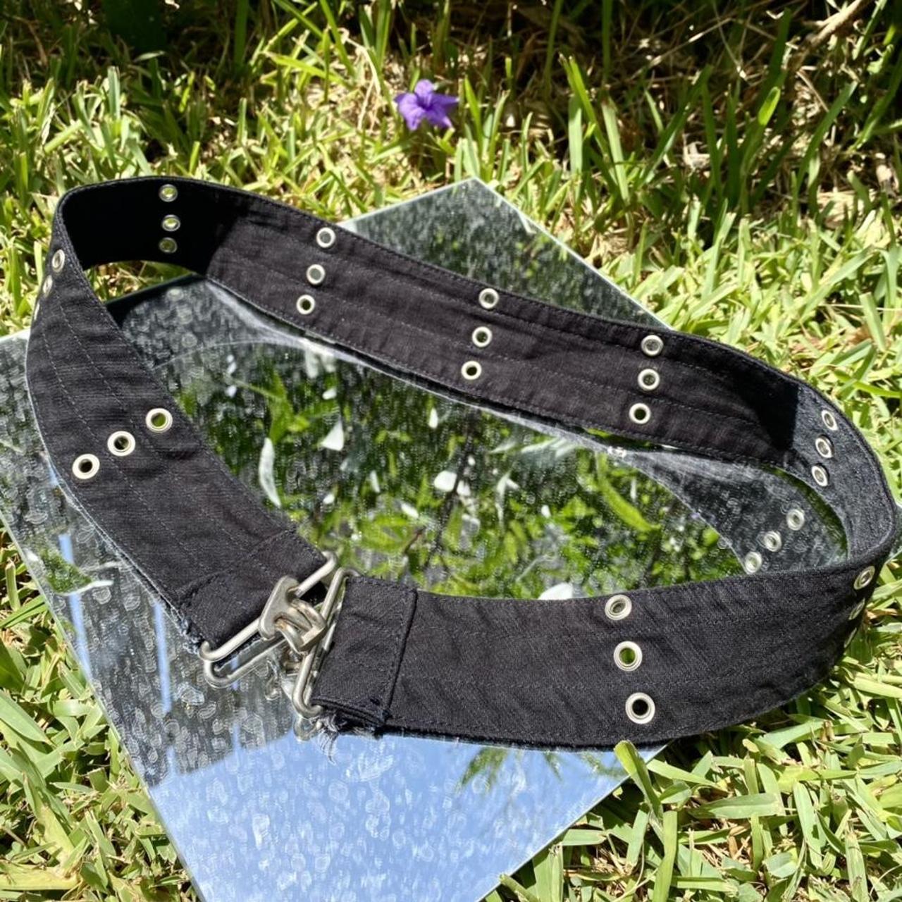 Vintage grunge / punk studded black belt with metal... - Depop