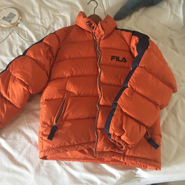 Fila orange puffer store jacket