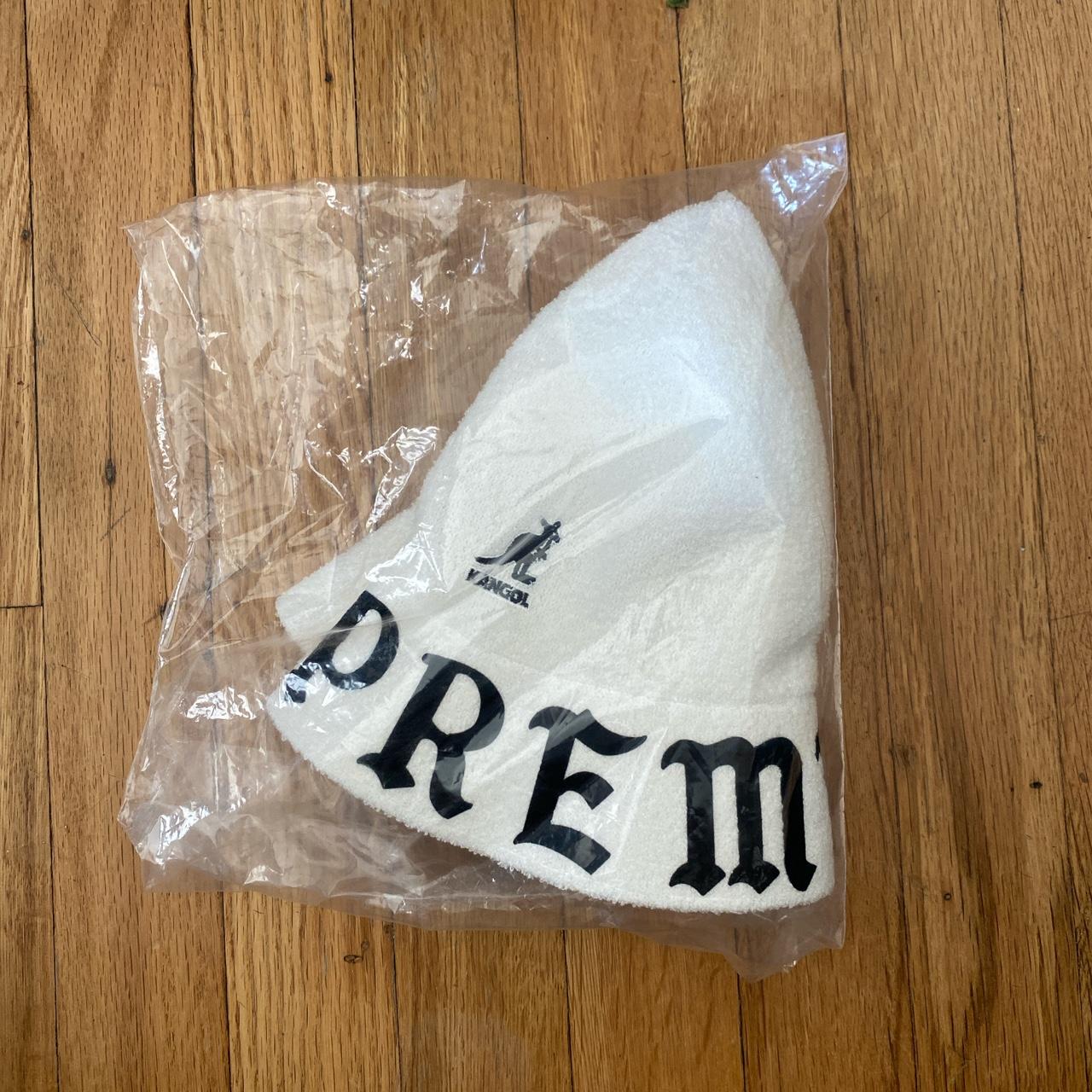 White supreme kangol bermuda casual bucket hat....