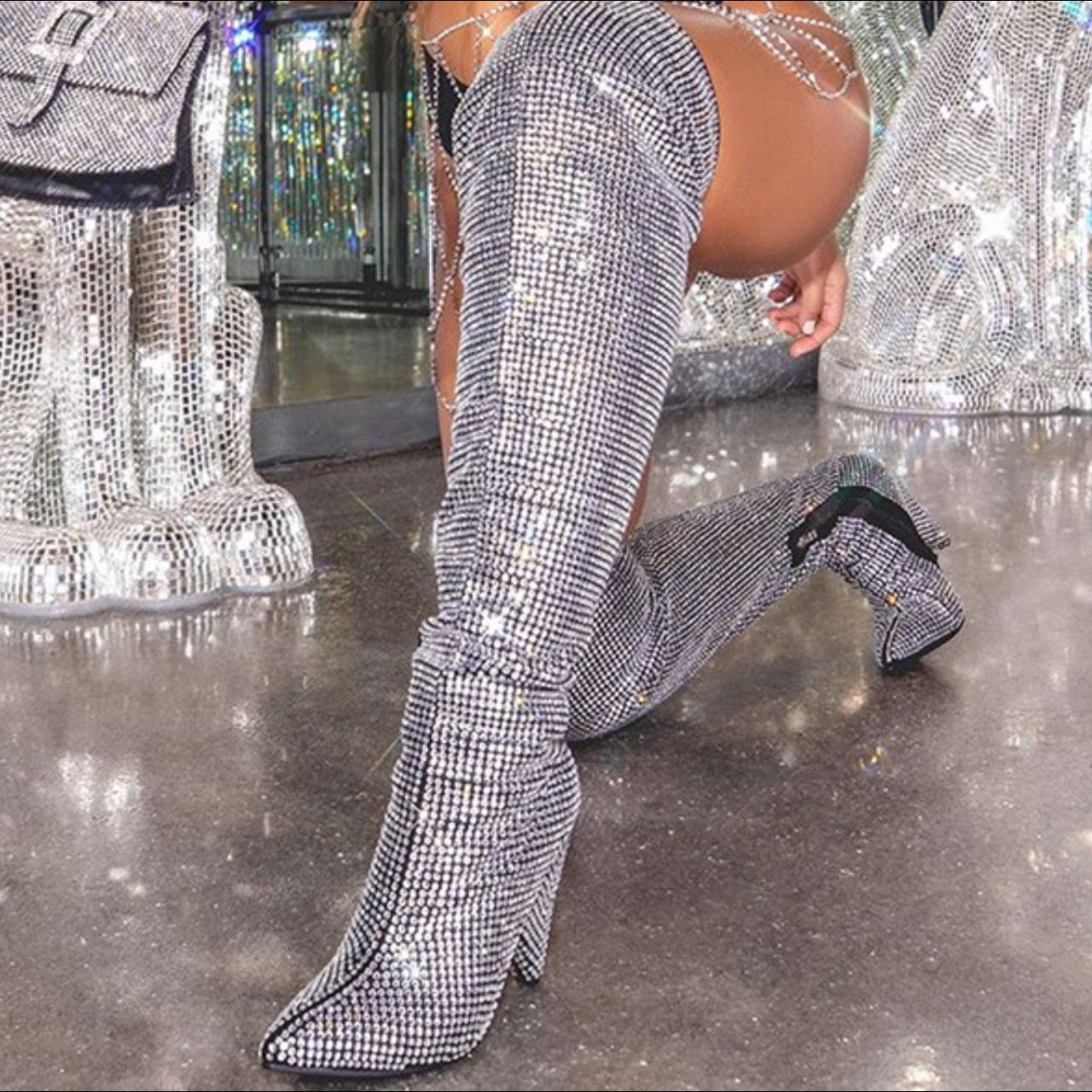 Silver best sale diamond boots