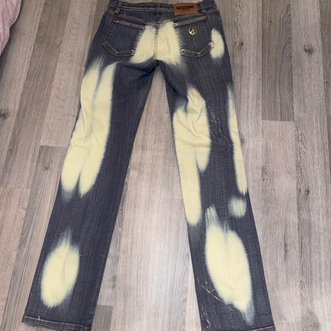 Women’s tie dye bleached detail moschino jeans... Depop