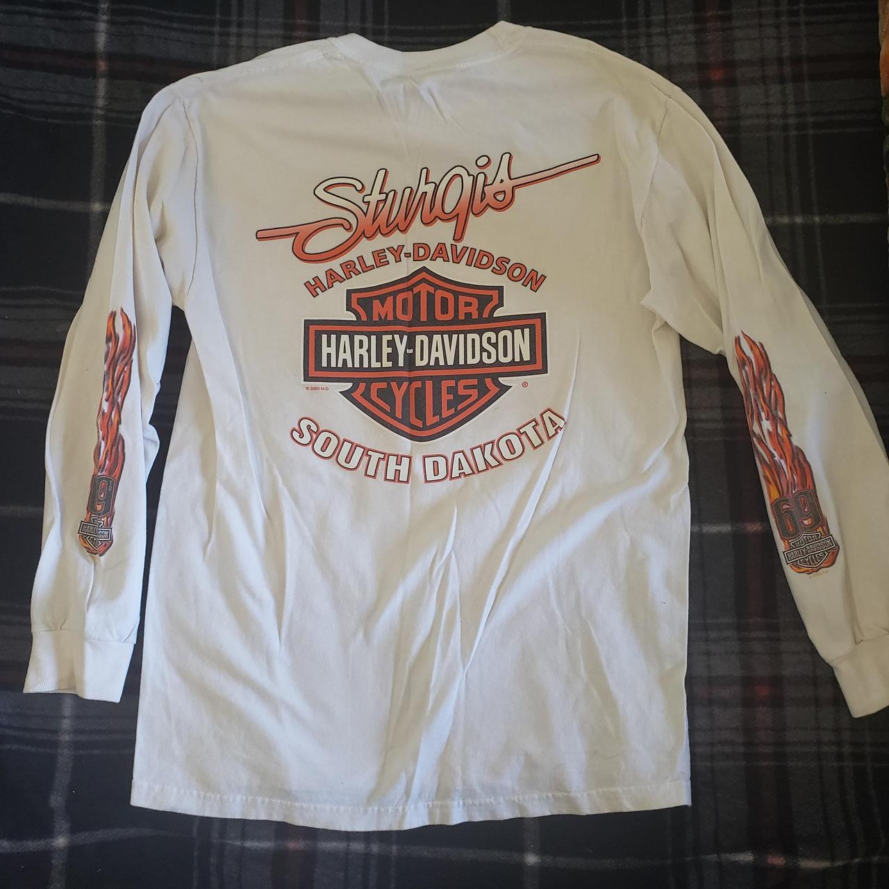 Harley Davidson Men's Orange Shirt | Depop