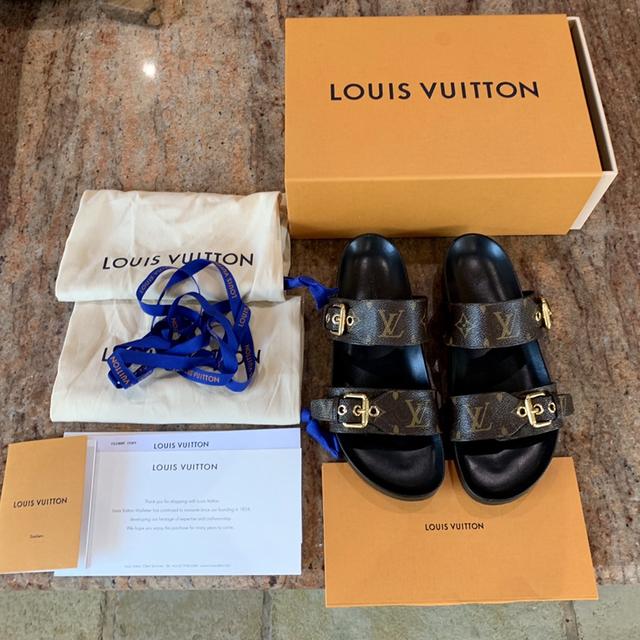 Louis Vuitton Bom Dia Flat Mules Size 6 - SOLD OUT - Depop