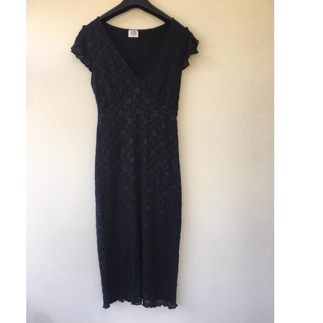 Y2k black dress midi length Bay Trading Size 10... - Depop