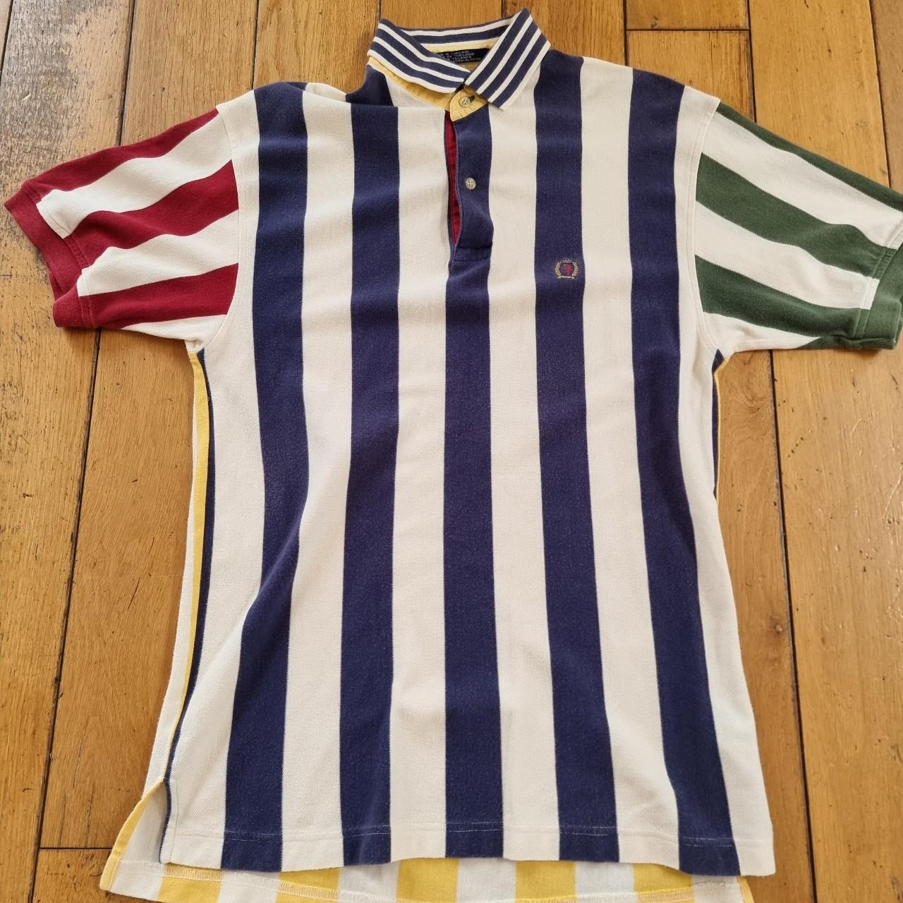 Vintage Tommy hilfiger polo. Red, blue, yellow, and... - Depop