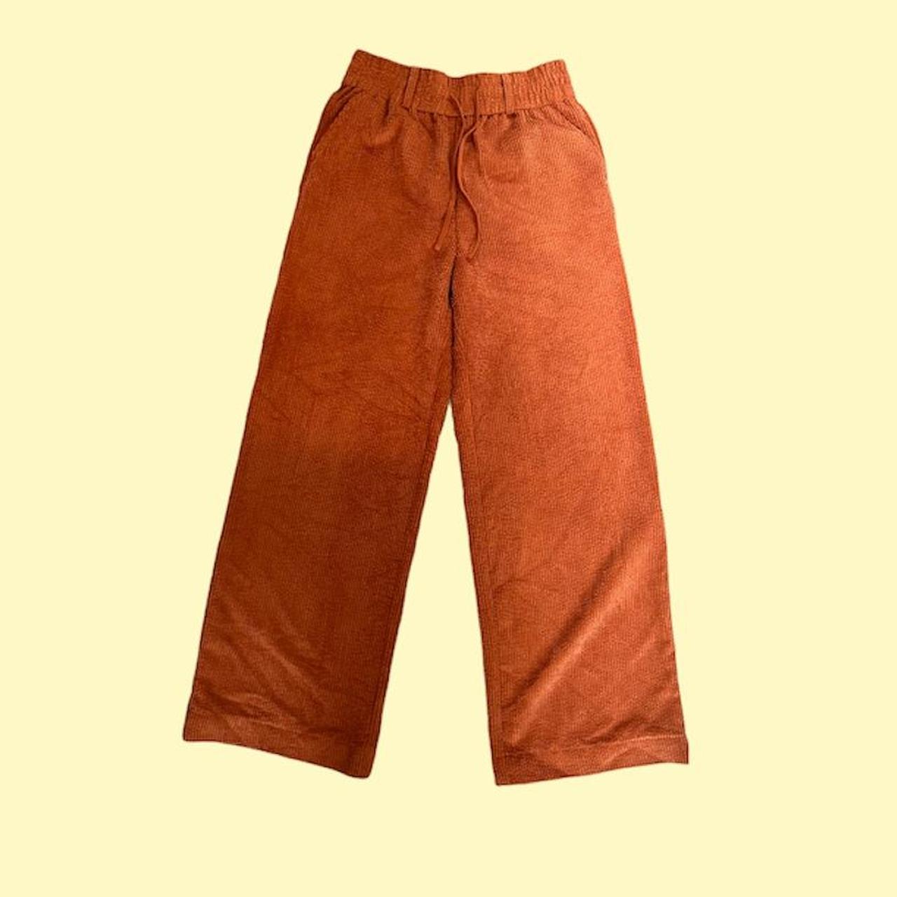 URBAN OUTFITTERS ORANGE CORDUROY PANTS ⚘ wide leg ⚘... - Depop