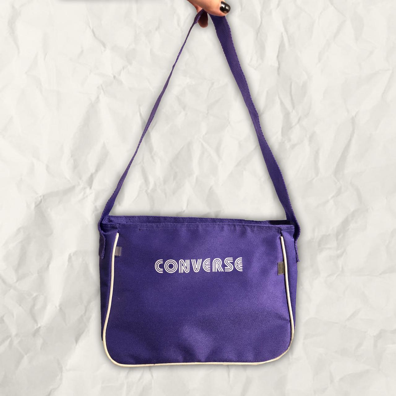 Purple converse messenger bag on sale