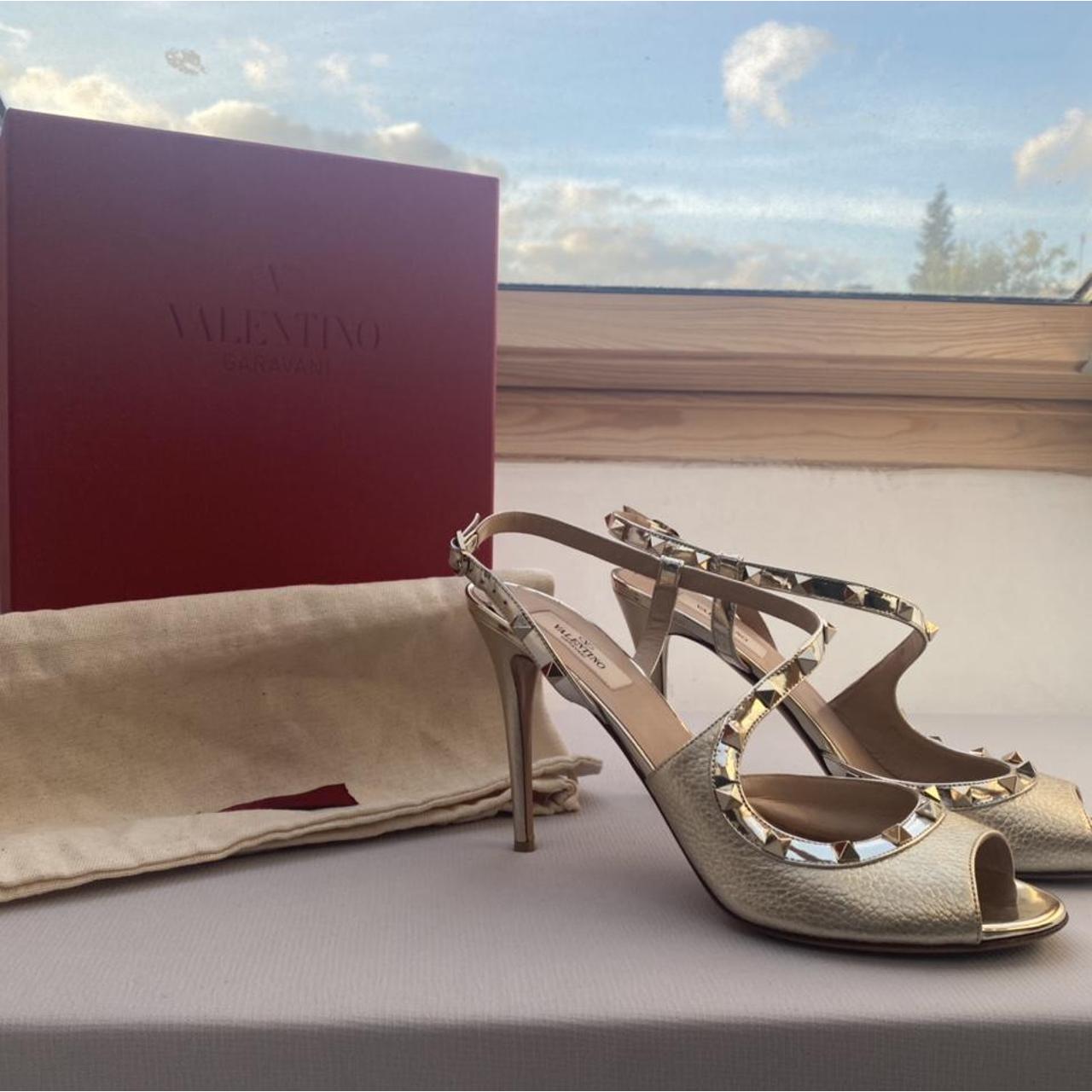 gold valentino rockstud heels