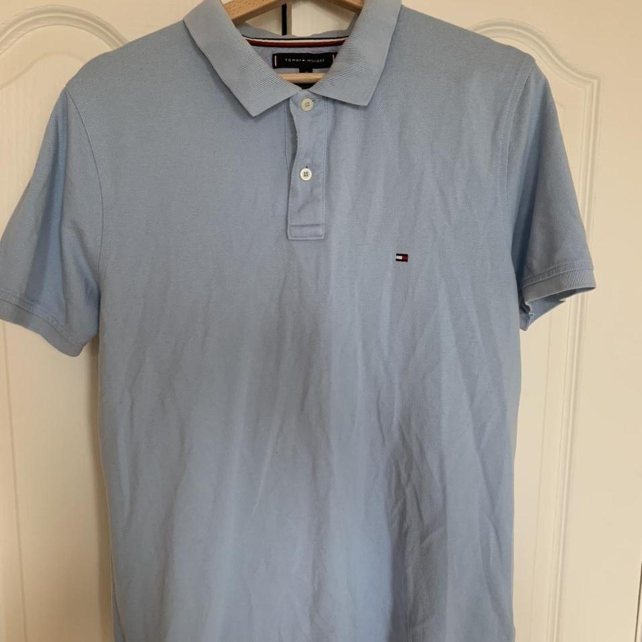 Tommy Hilfiger polo shirt Light blue Size XL but... - Depop