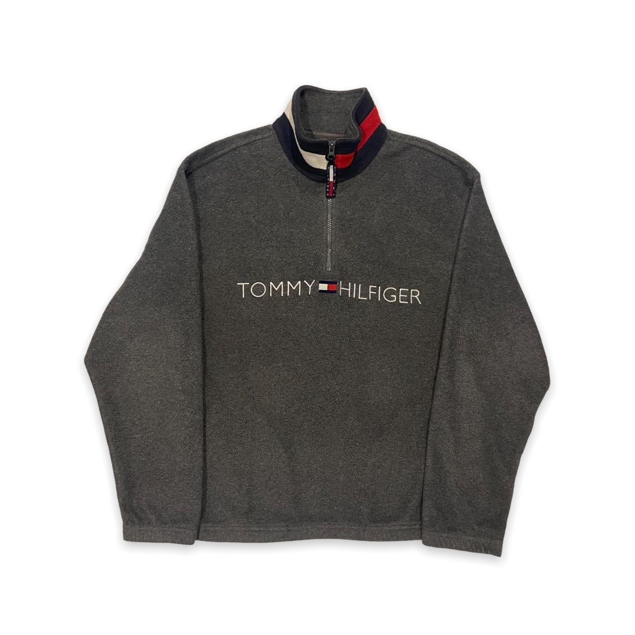 Tommy Hilfiger 1/4 Zip Fleece with Embroidered Logo... - Depop