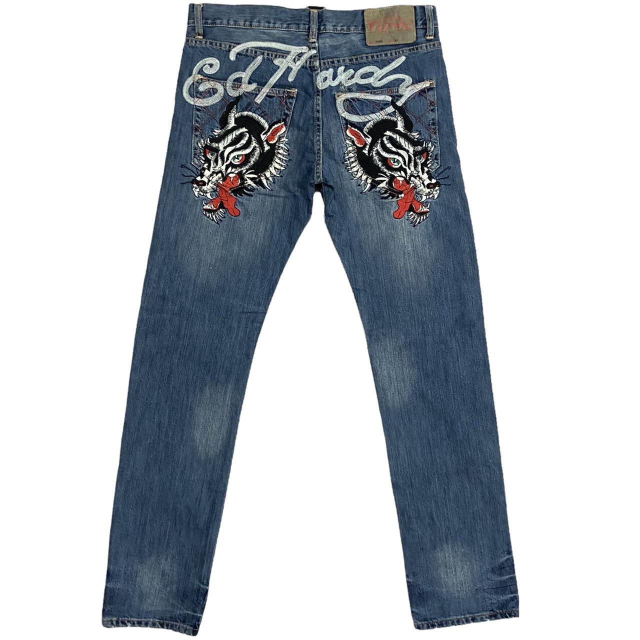 Vintage Ed Hardy Denim Jeans (2000s) Perfectly worn... - Depop