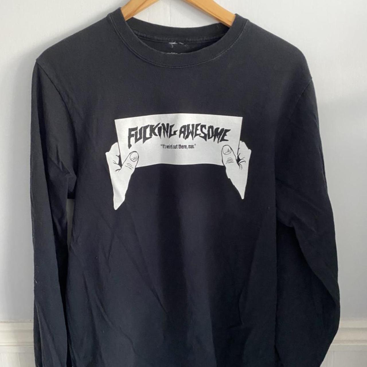 Fucking Awesome Long Sleeve Tshirt Black w/ White... - Depop