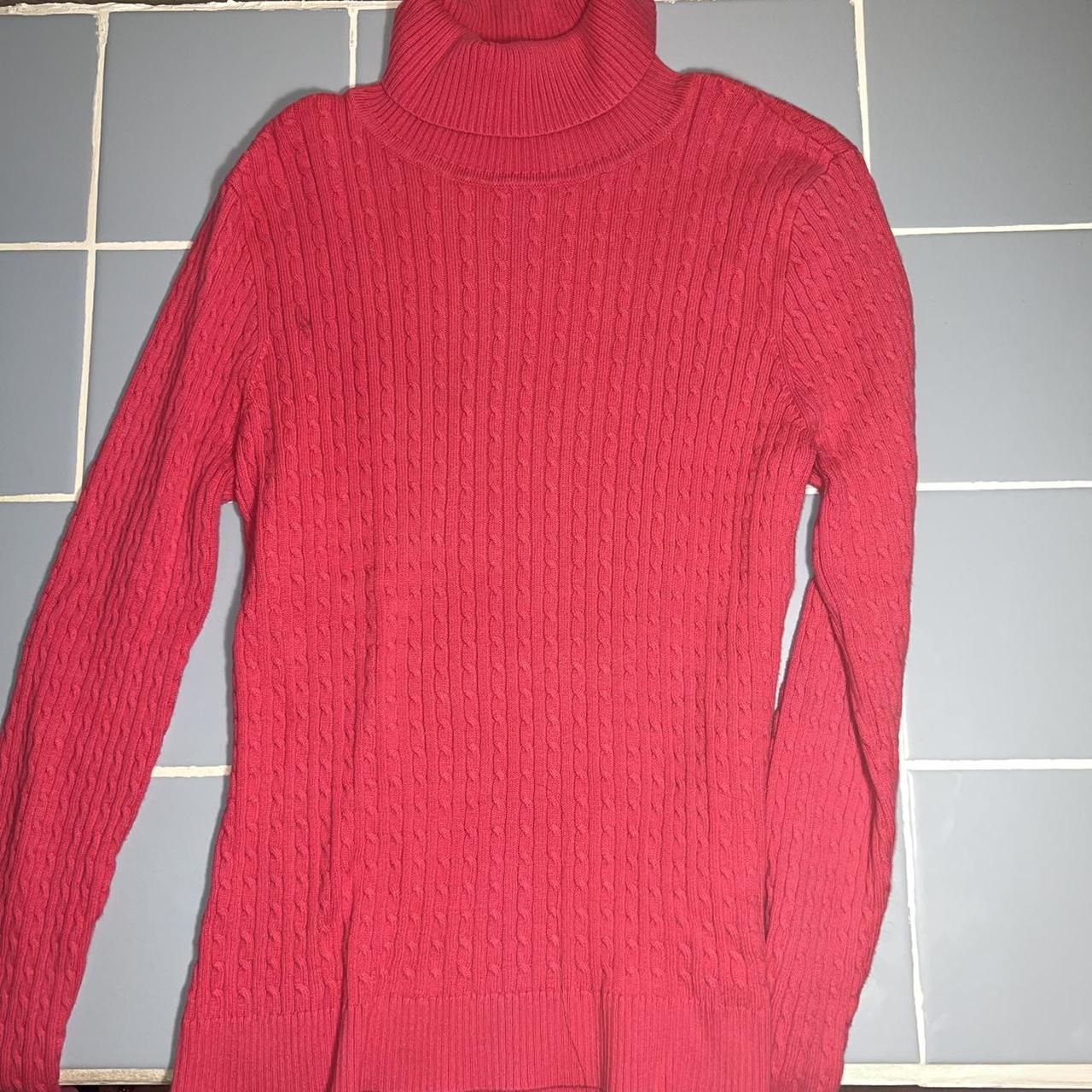 hot pink ribbed turtleneck perfect for those who... - Depop