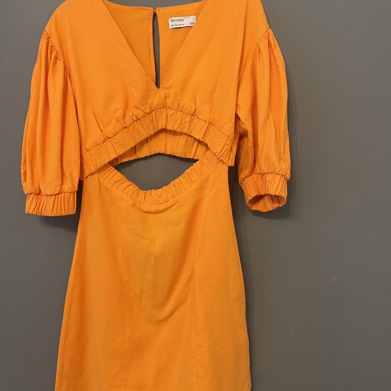 Orange cut out bershka dress Worn once Depop