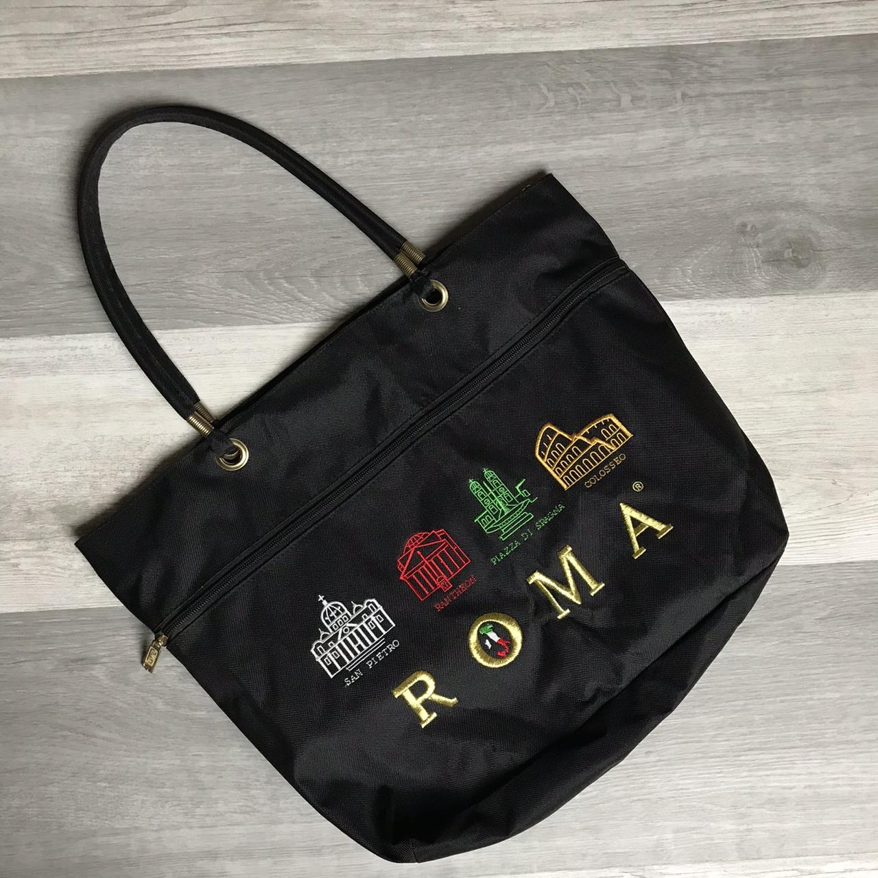 Huge black canvas tote bag weekender purse from - Depop