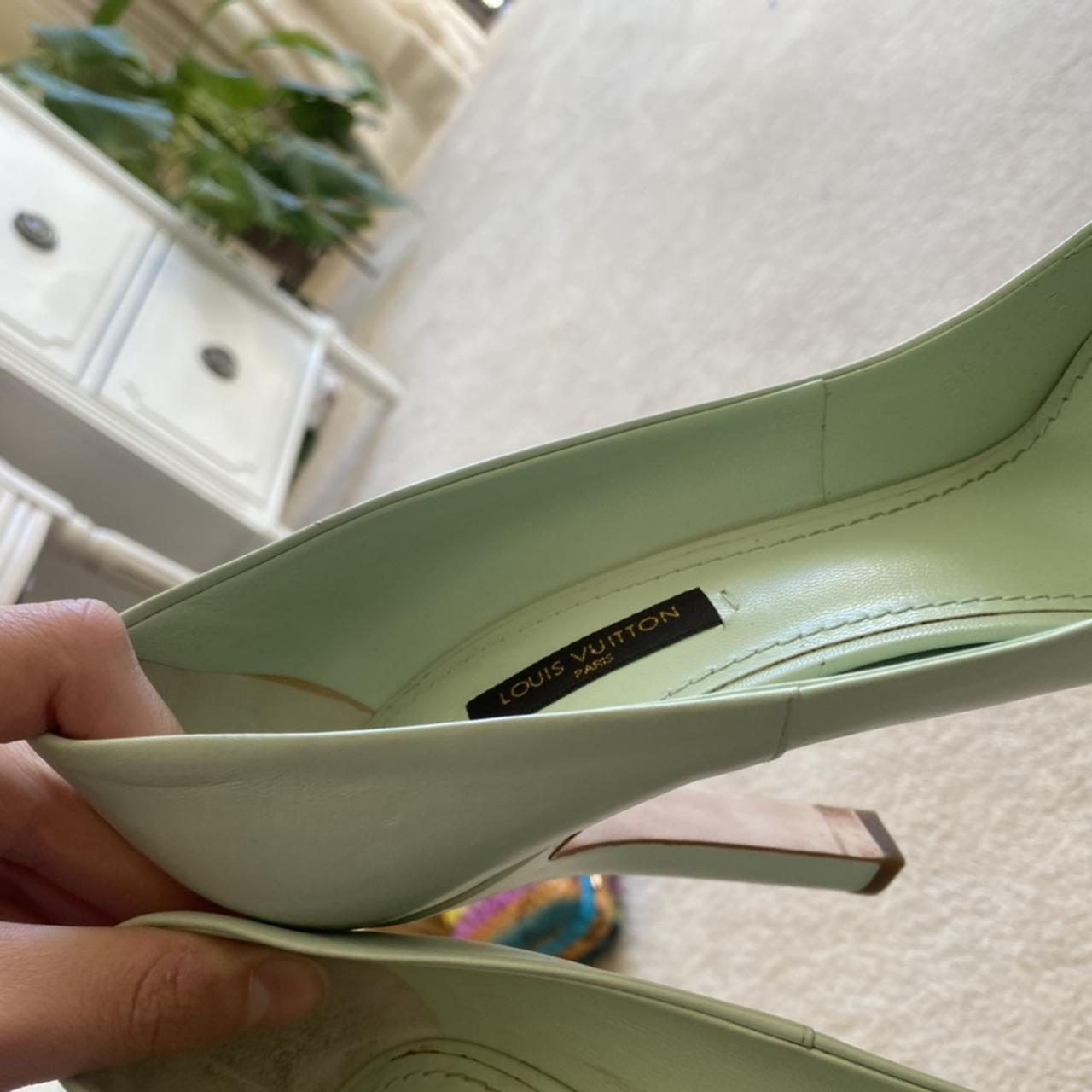 Authentic Louis Vuitton high heels mint pointed toe... Depop