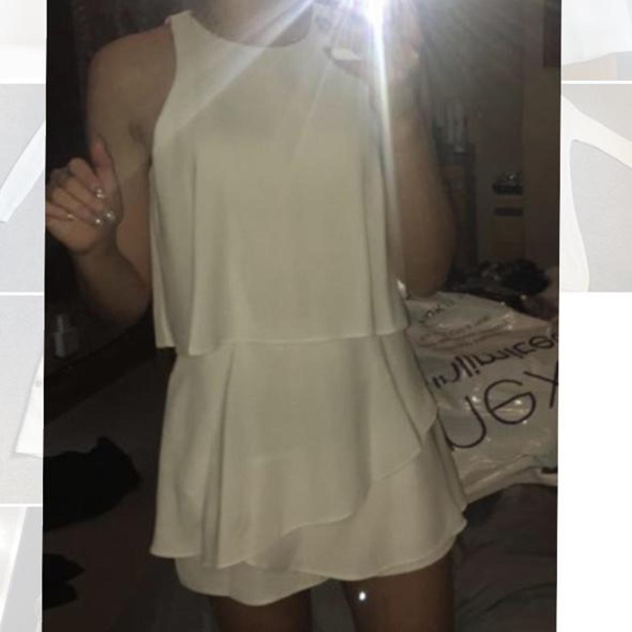 River Island White Layered Playsuit Size 8