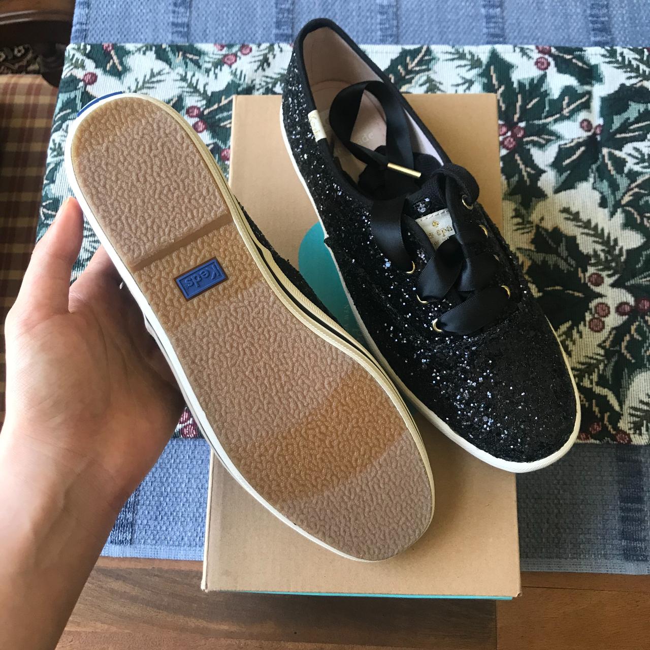 Keds x kate spade Glitter スニーカー 約22cm 黒 Keds Kate Spade Black Glitter Sneakers Infant Shoes Size 2M