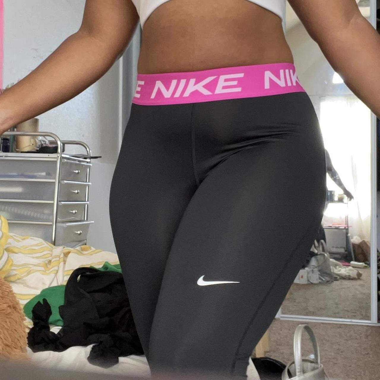 Nike Sportswear Varsity Active Leggings Black Pink - Depop