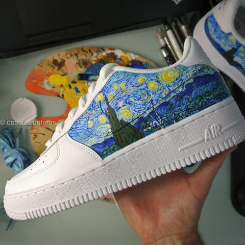 custom sneakers nike air force, luxury unisex shoes, hand pa