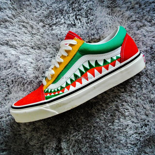 Shark Vans Shoe Bape Vans Old Skool Custom Custom Bape Shark Teeth