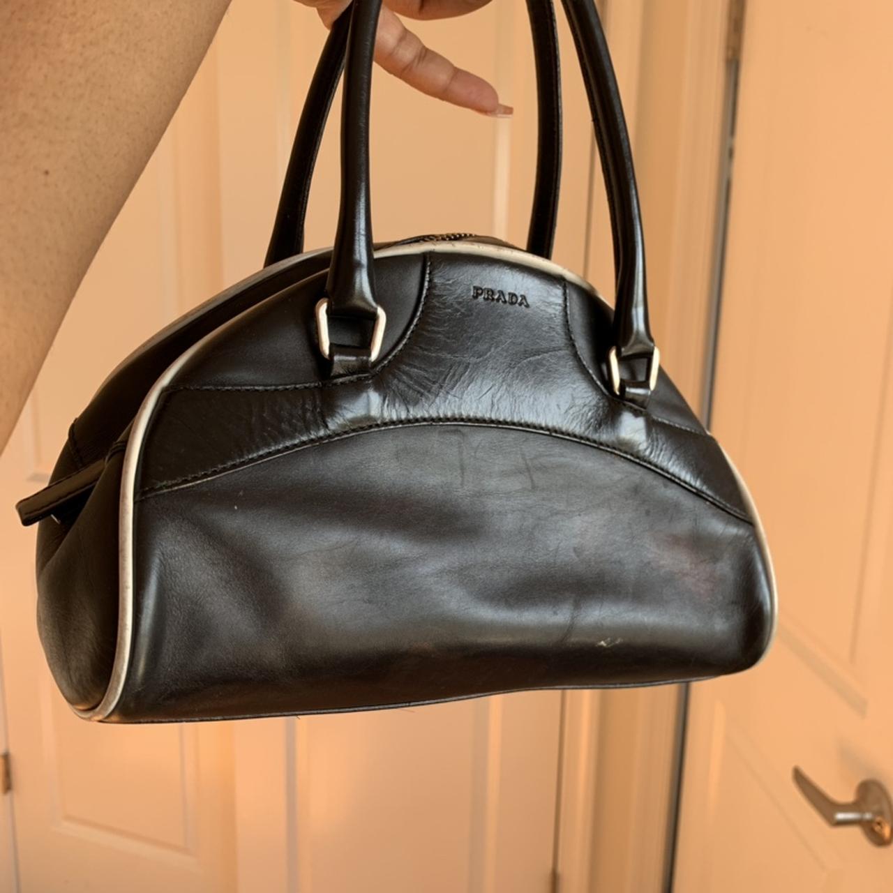 Vintage Prada mini bowler bag Rip inside of the