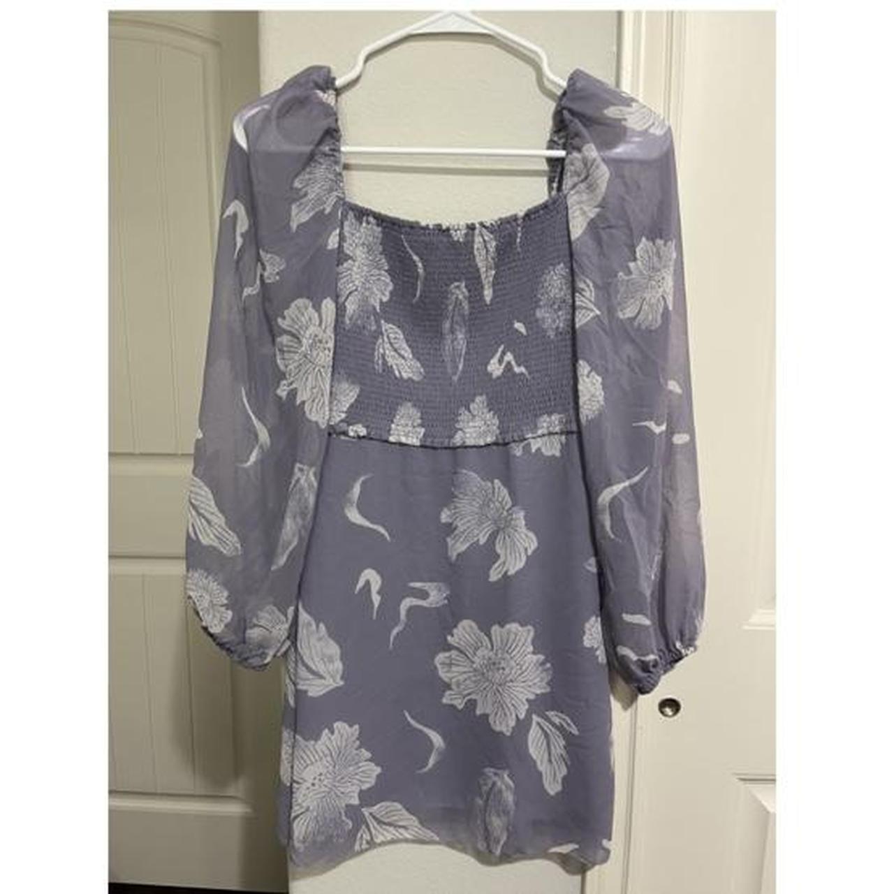 Aritzia Women's Purple and White Dress Depop