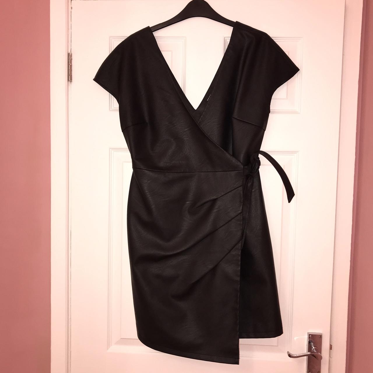 Topshop leather sale wrap dress