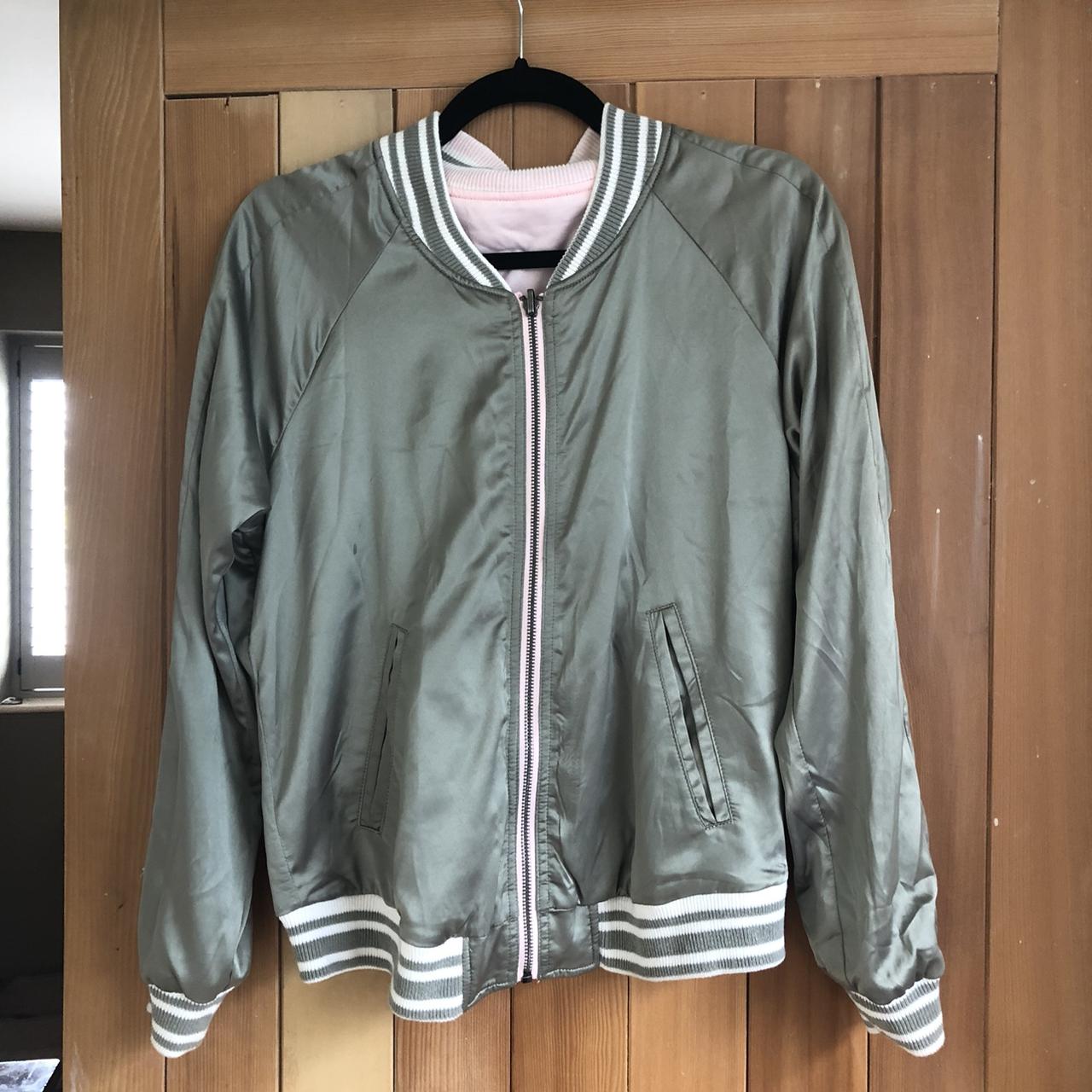 Topshop Women's Pink and Green Jacket | Depop