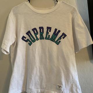 supreme purple/teal logo white tee ▪️size: xL - Depop