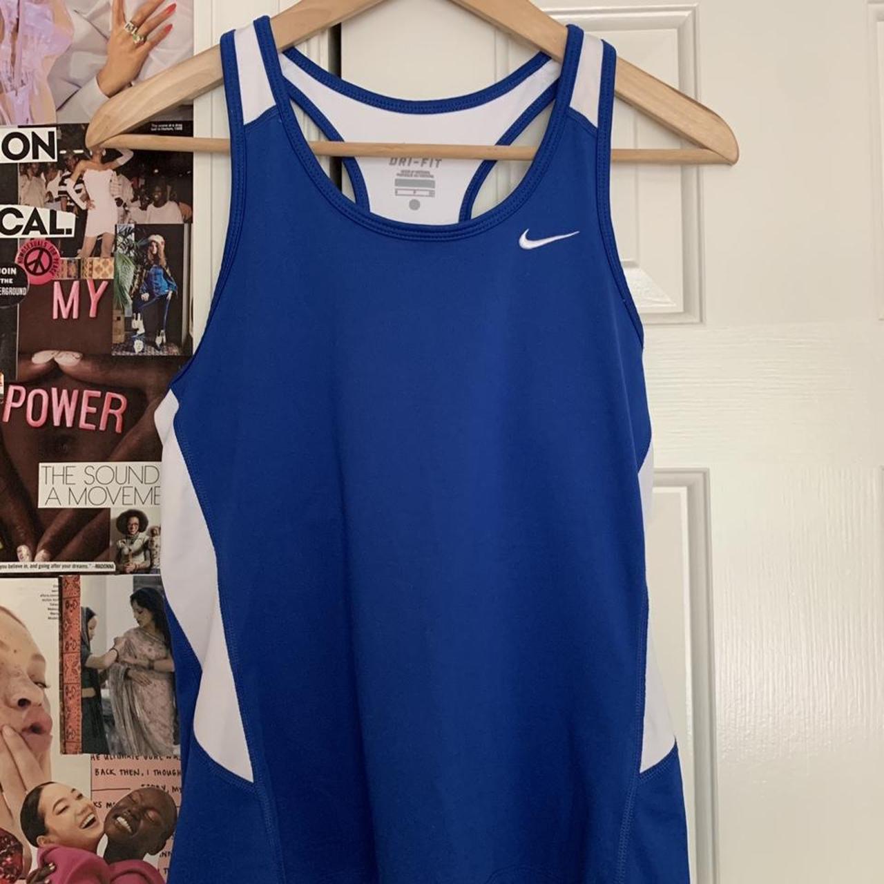 Nike Women's Blue and White Vest | Depop