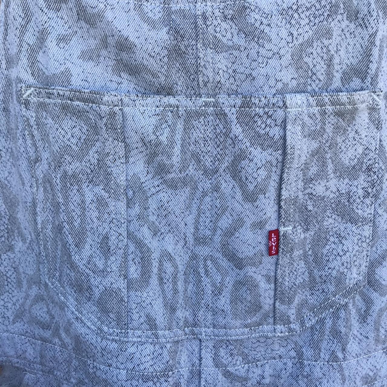 SUPREME x LEVIS all over snakeskin overalls Flannel... - Depop