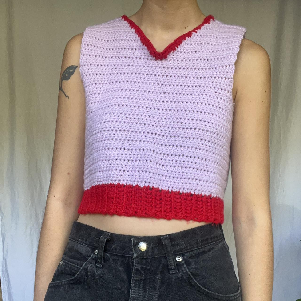 CROCHET CROP TOP / SWEATER VEST 👚you can wear this... - Depop