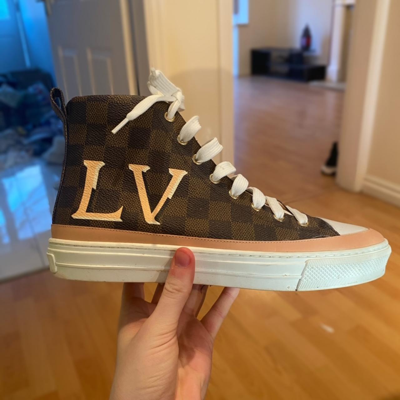 pink and brown lv sneakers