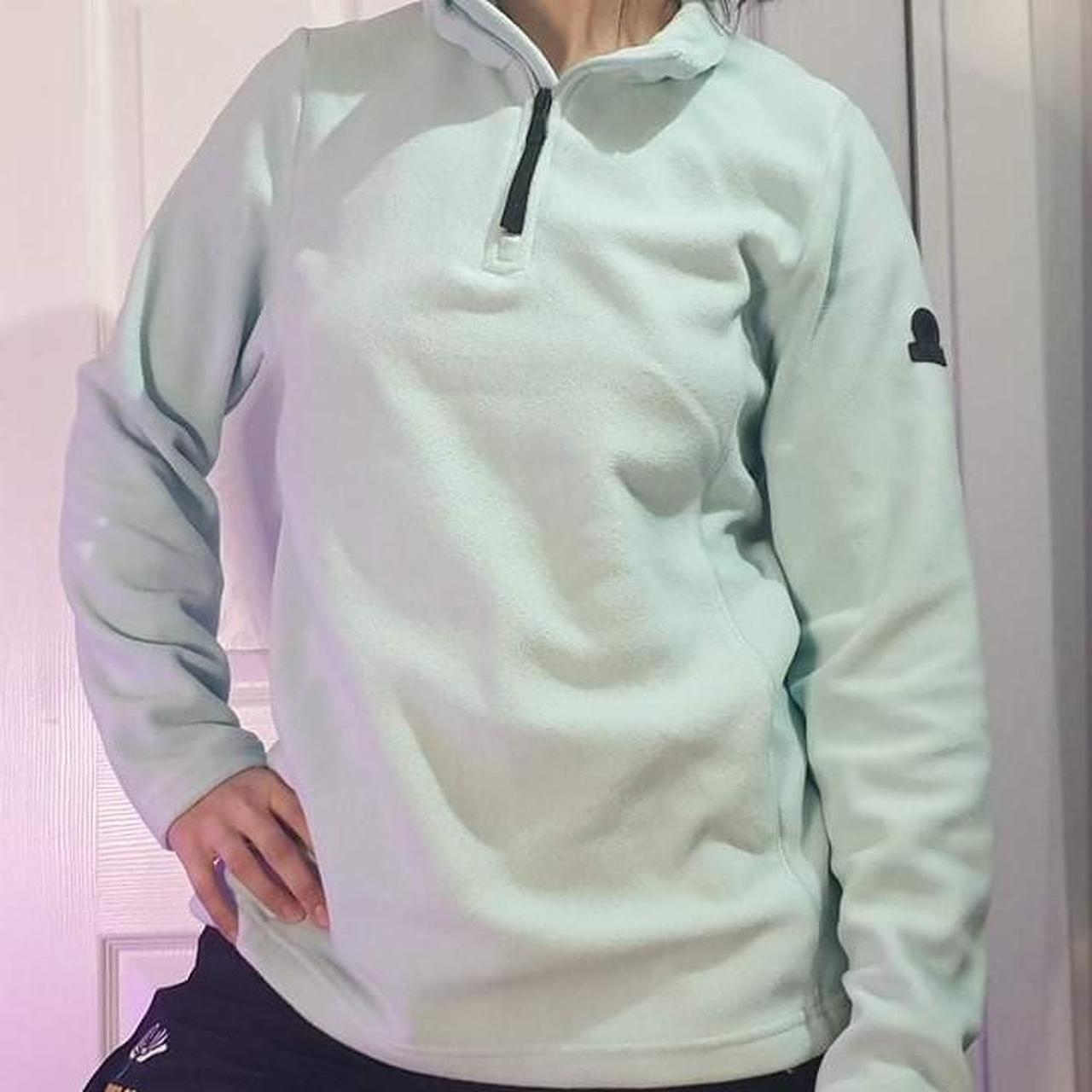 Super cute pastel/duck egg blue fleece jumper with... Depop