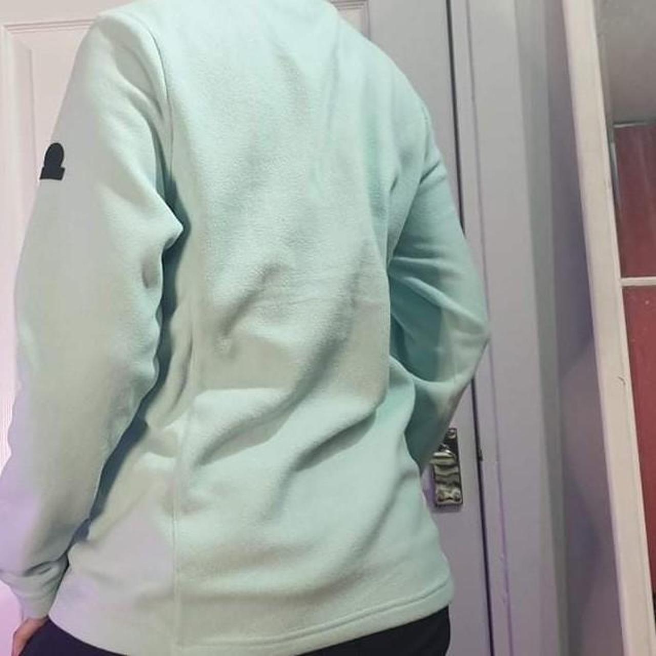 Super cute pastel/duck egg blue fleece jumper with... Depop
