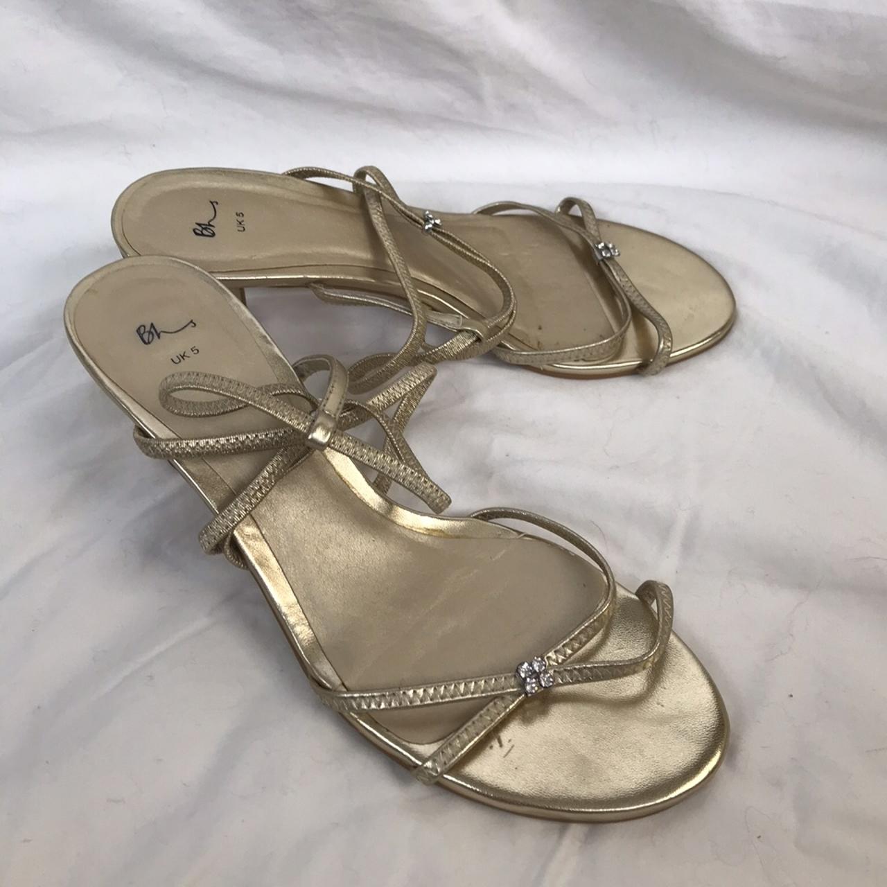 Same strappy heels in gold, 90s Paris Hilton style,... - Depop