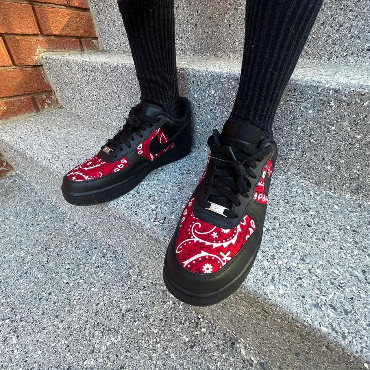 Custom Nike Air Force 1 Red Black Drip Trainers in Nairobi Central - Shoes,  Toppline Kenya