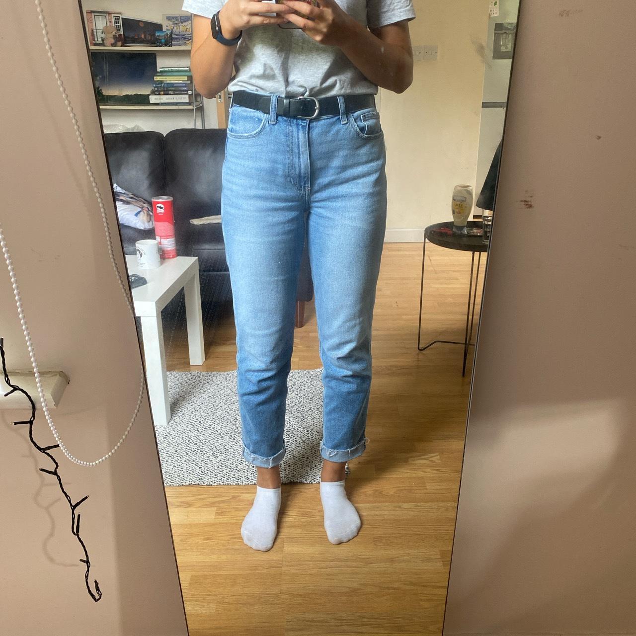 Ultra high rise medium wash mom jeans Depop