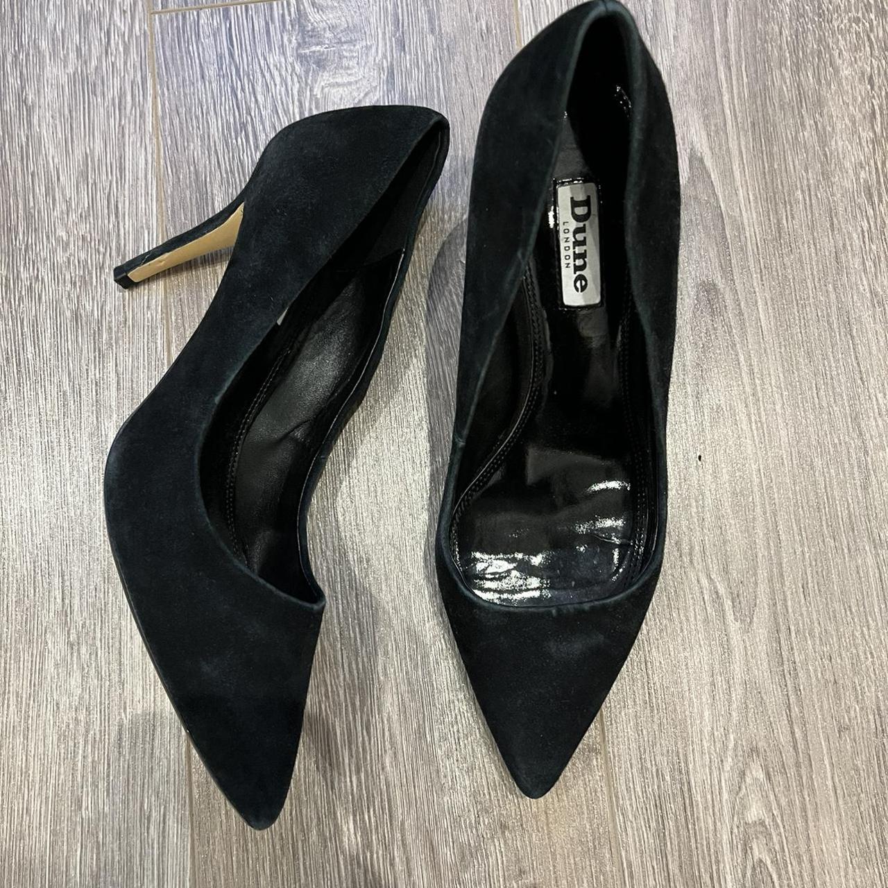 Dune suede black court shoes - heel height approx. 3... - Depop