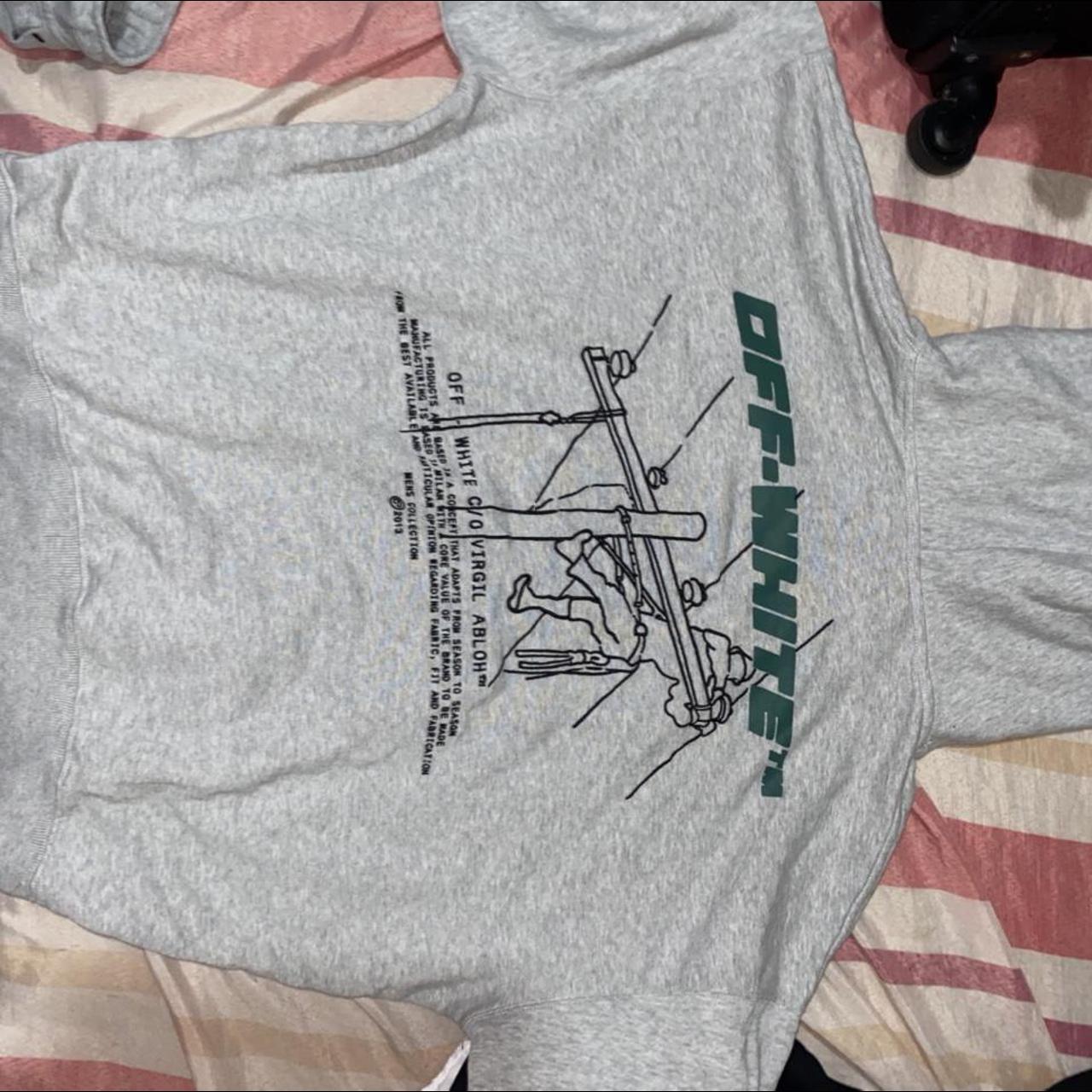 Grey offwhite oversized hoodie Medium RRP Depop