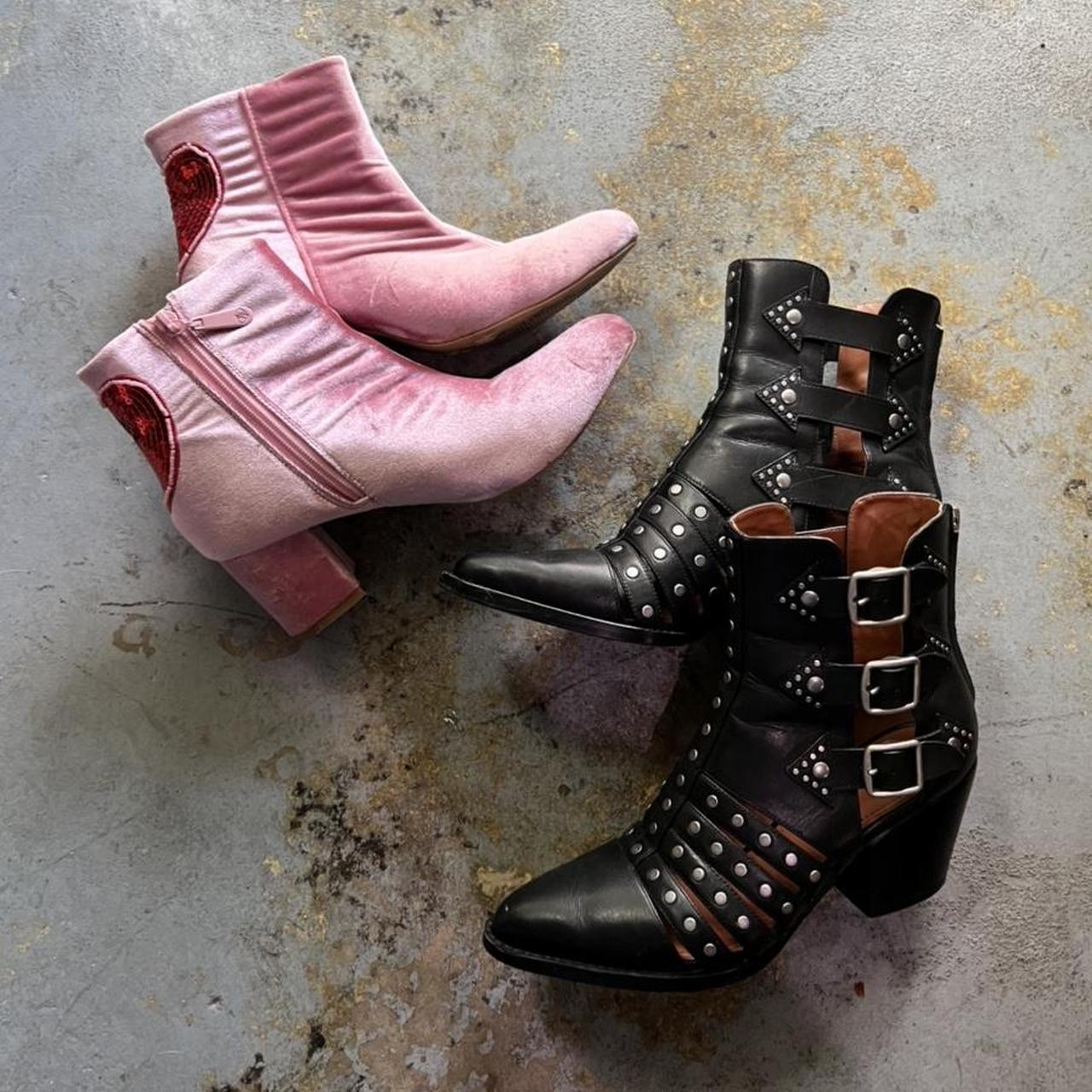 size 7 ankle boots bundle pink heart iron fist