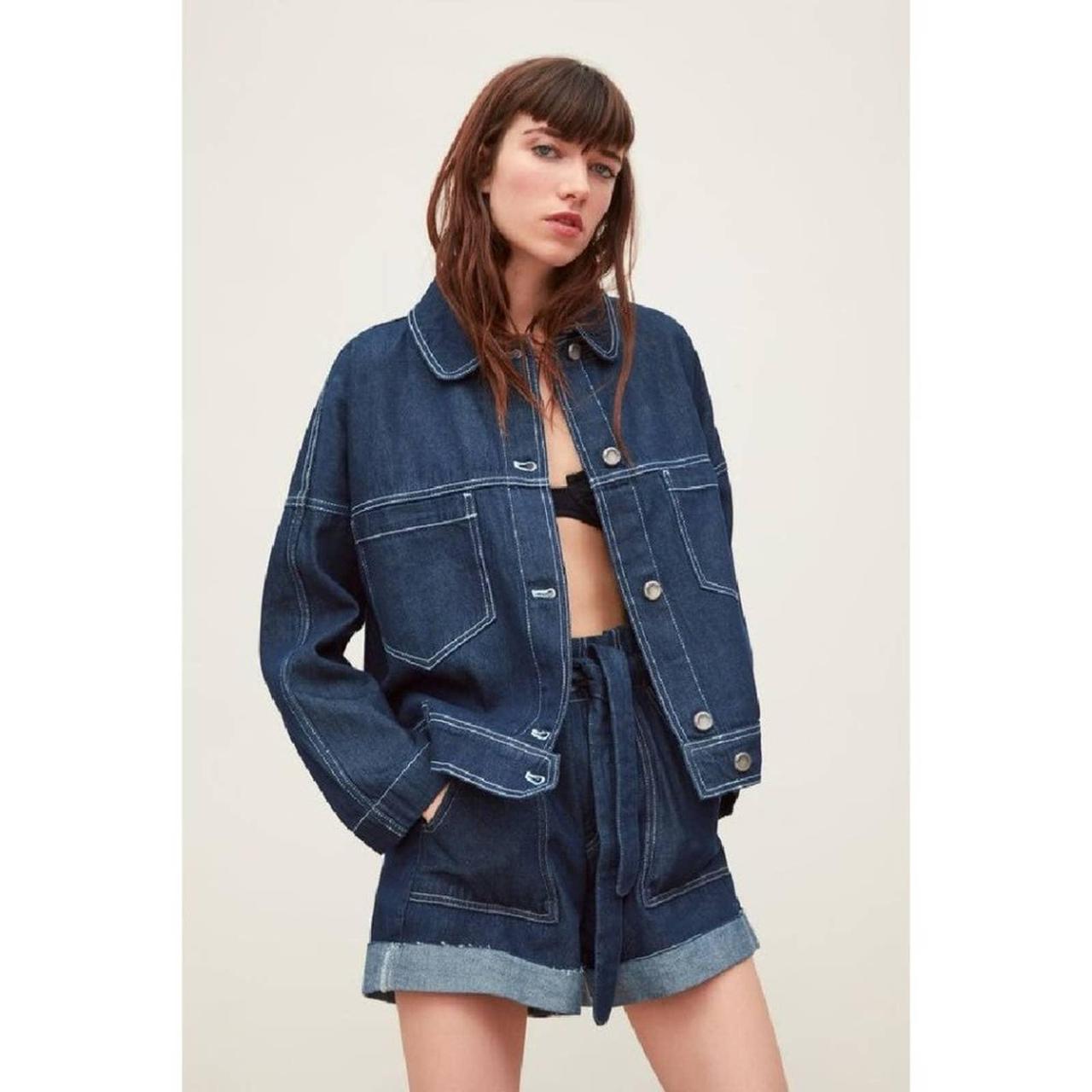 zara dark blue denim jacket