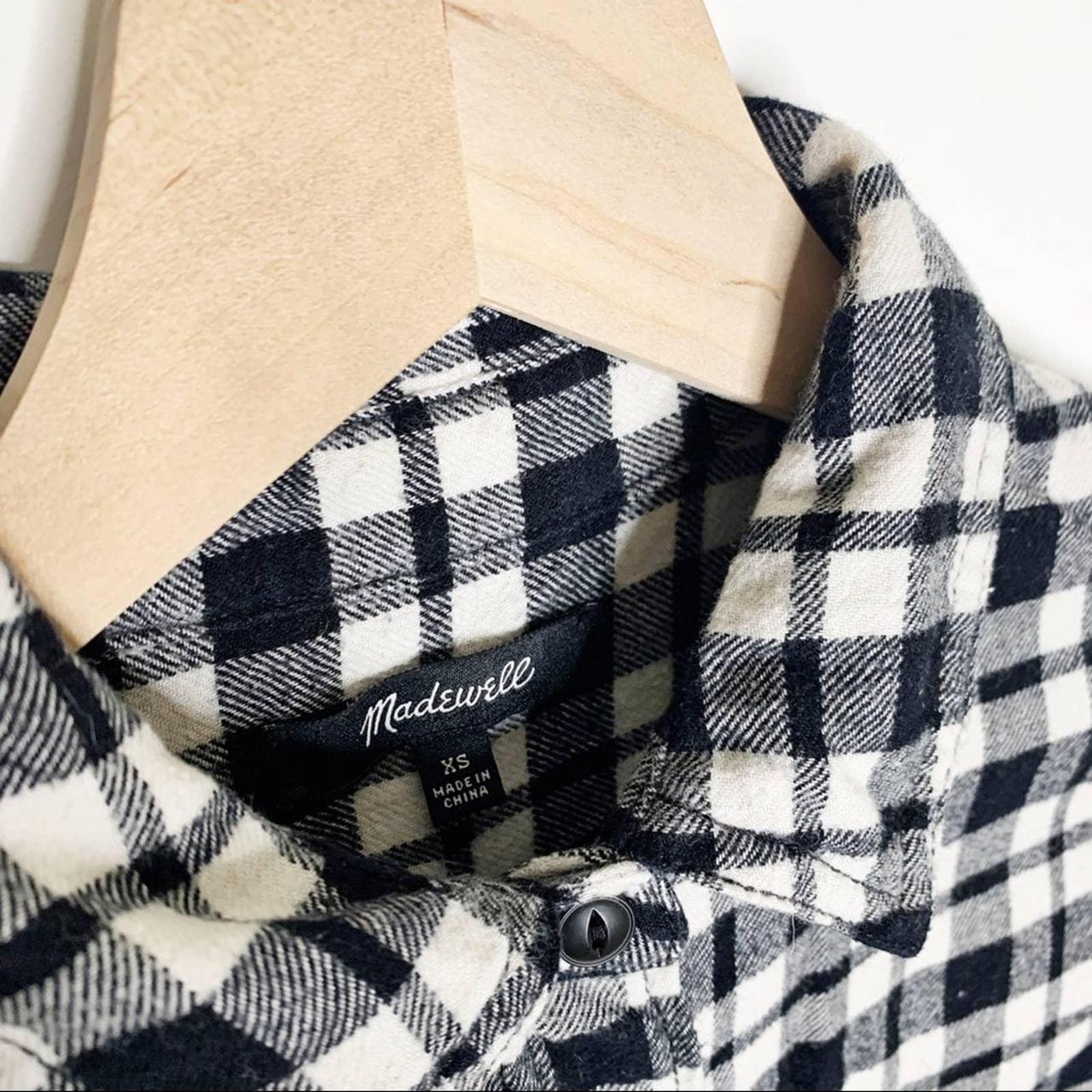 Madewell Flannel Oversized Side-Button Shirt in... - Depop