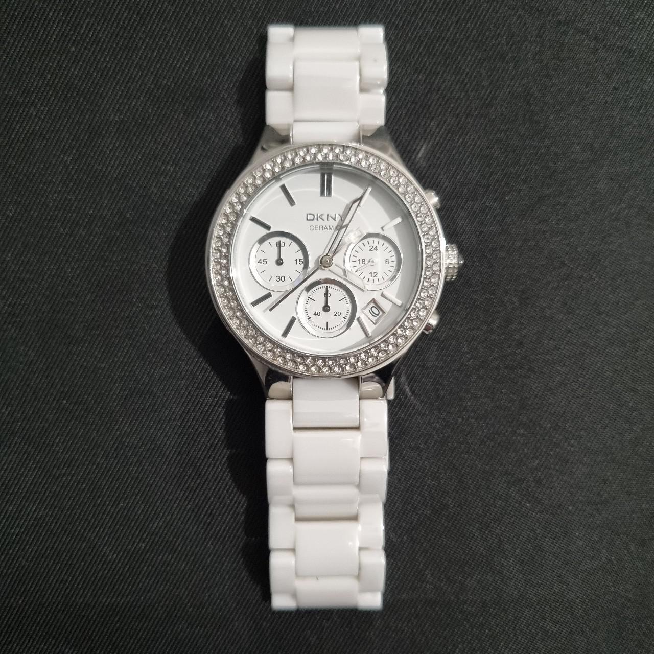 DKNY white ceramic watch. Great condition, brand new... - Depop