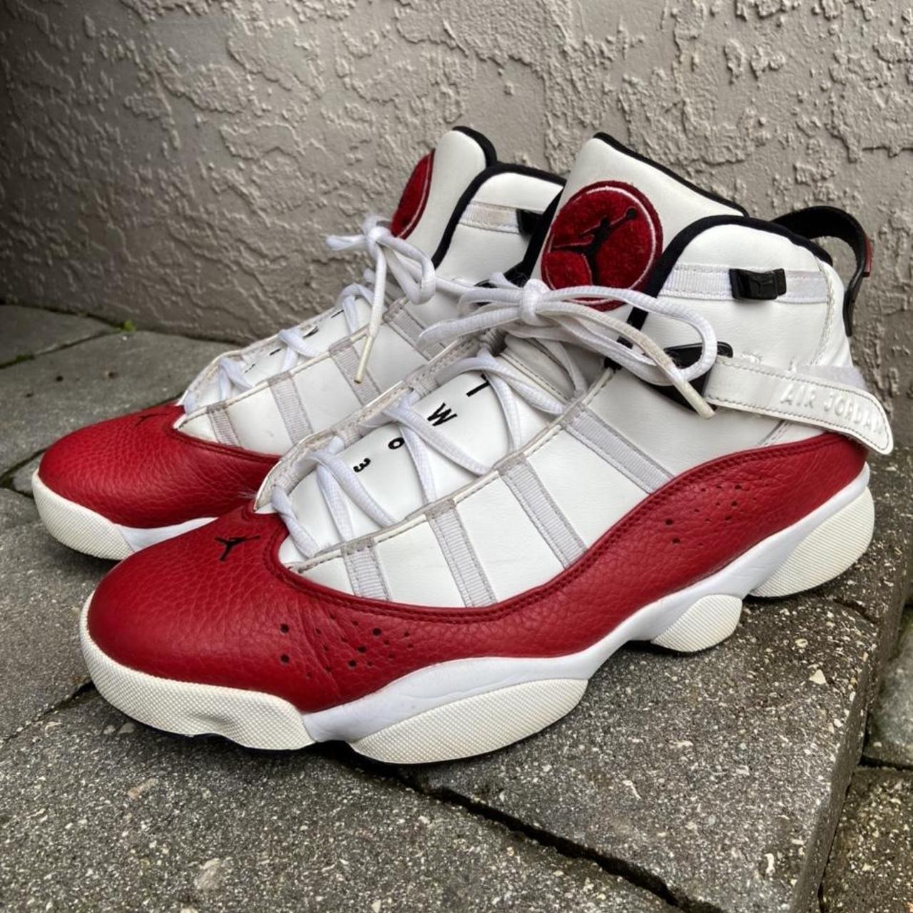 jordan 6 rings white university red