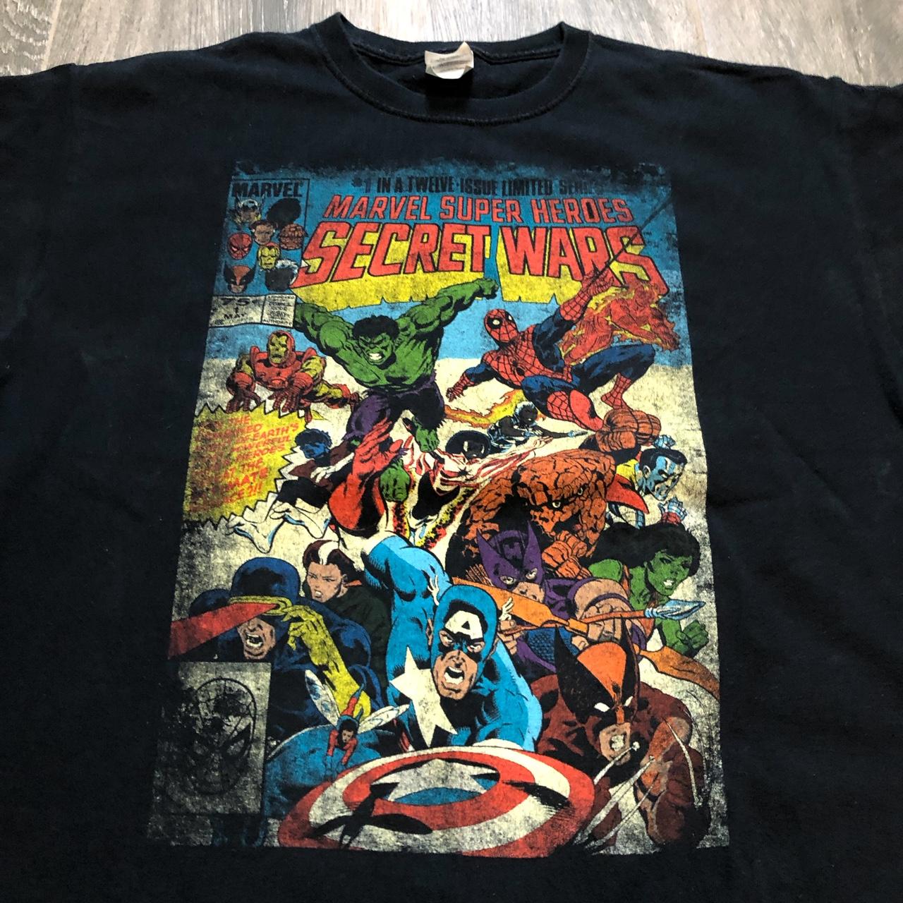 Marvel Superheroes Secret War Graphic T-Shirt... - Depop