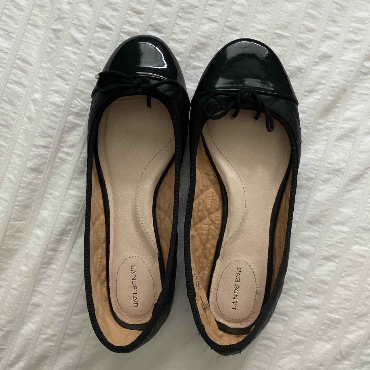 Lands' End Women's Black Ballet-shoes | Depop